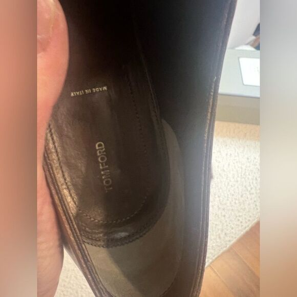 Tom Ford mens Brown Leather Double Monk Oxfords with Brogue Detailing size 13 - Picture 12 of 16